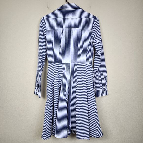 Michael Kors Size 4 Pinstripe Long Sleeve Shirt Dress - Picture 4 of 4